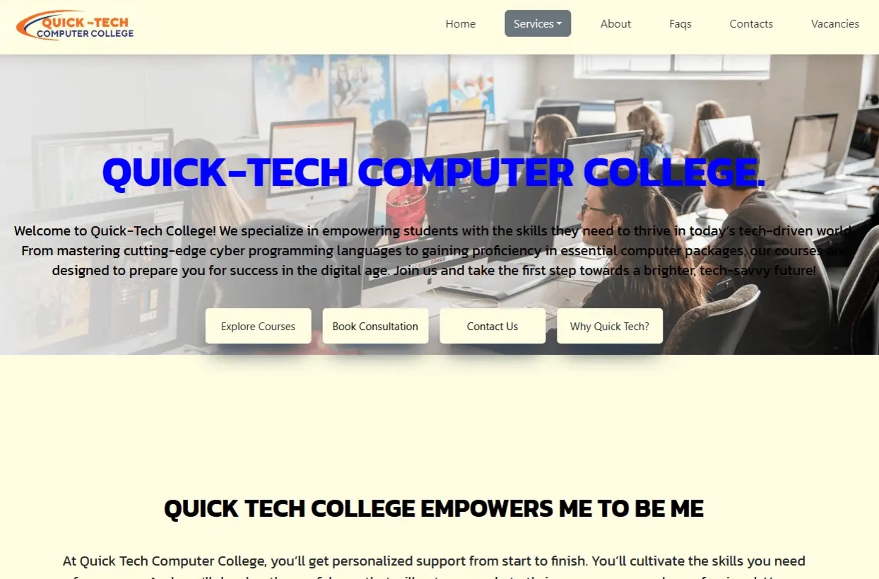 Quicktech College — quicktechcollege website