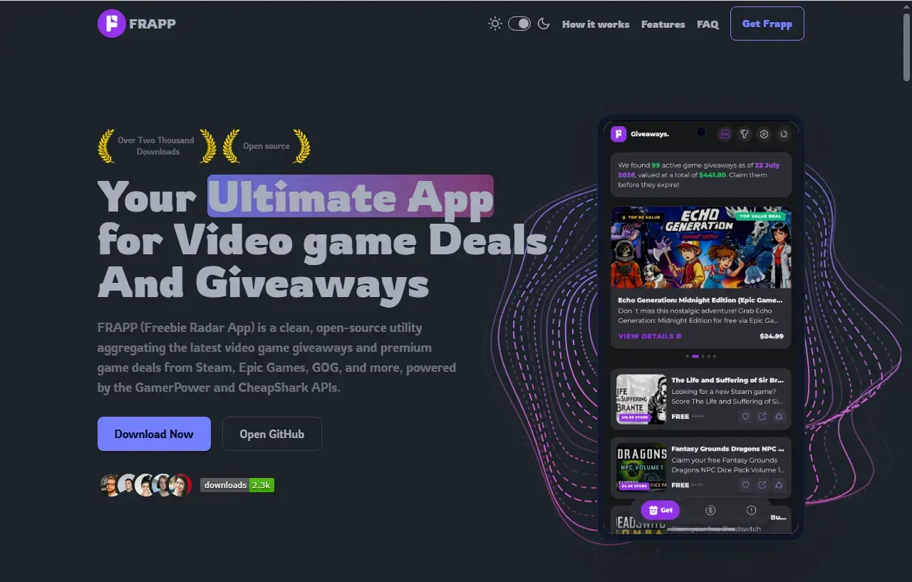 Frapp Mobile App — Get video game giveaways